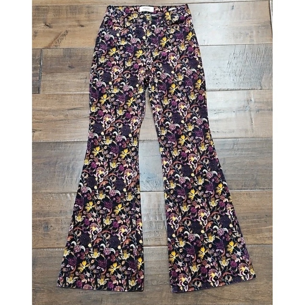 Wrangler High Rise Fierce Flare Floral Corduroy Pants 2/32‎ Hippie Bohemian